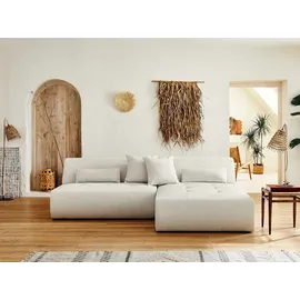 best mobilier Onyx – modulare 4-Sitzer Wohnlandschaft Ecksofa beidseitig montierbar – aus Stoff Beige