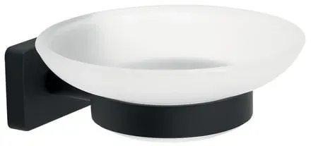 Novaservis Seifenschale Ferro Greta schwarz matt Metall, Glas AGR02BL