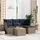 vidaXL 5-teiliges Gartensofa-Set mit Kissen, grau, Polyrattan - Grau