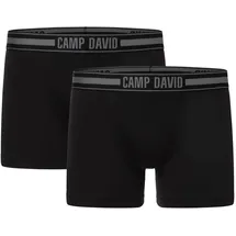 Camp David Boxershorts 2er Pack Schwarz