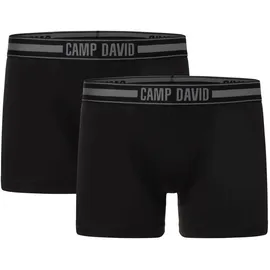 Camp David Boxershorts 2er Pack Schwarz