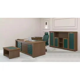 aea Braune Office Garnitur Luxus Büromöbel Schreibtisch Designermöbel 4tlg