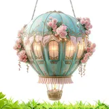 Heißluftballon Laterne - Solar Luftballon Laterne - 2D Acryl Modell als Fensterdekoration und Anhänger für verschiedene Anlässe wie Garten Terrasse Hof Weg Camping Feste