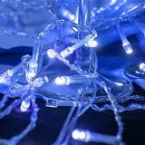 salcar LED Lichterkette Eisregen LED außen, Lichterkette Weihnachten, Lichtervorhang Fenster IP44, 8 Betriebsmodi mit Memory-Funktion, - Blau... - Weiß