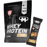 1kg Mammut Whey Protein Eiweißshake - Set inkl. Protein Shaker, Riegel, Powderbank oder Tasse (Caramel Cream, Mammut Protein Bar - Salty Peanut)