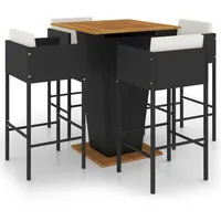 vidaXL Gartenbar Set 5-tlg. Schwarz