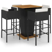vidaXL Gartenbar Set 5-tlg. Schwarz