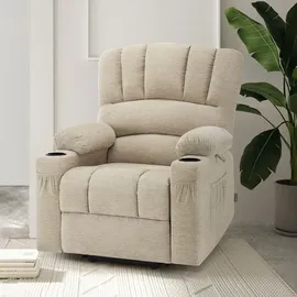 MCombo Fernsehsessel 7102 Stoff 0 x 0 x 0 cm Beige elektrisch mit Aufstehhilfe und Liegefunktion