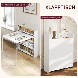 Homcom Küchentisch 78,5 x 91 x 90 cm weiß