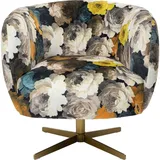 Kare DESIGN Drehsessel Peony Flower 84685 Stoff Bunt