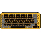 Logitech POP Keys Wireless Mechanical Keyboard, Blast, TTC BROWN, Logi Bolt, USB/Bluetooth, UK (920-010573)