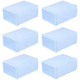 EAZHOP Schuhboxen Stapelbar Transparent 6pcs, Schuh-Organizer aus Kunststoff, Damen, Herren, Kinder Schuhboxen, Faltbar – Schuhaufbewahrung Platzsparend Sneaker Box zum Reisen, Aufbewahrung (Weiß)