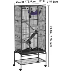 Vevor Kleintierkäfig 755 x 455 x 175,5 cm schwarz
