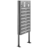 AL Briefkastensysteme Standbriefkasten 8 Fach Silber