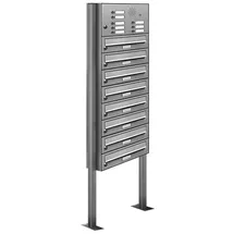 AL Briefkastensysteme Standbriefkasten 8 Fach Silber