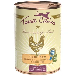Terra Canis Metzgers Bestes 400g Dose Hundenassfutter 6 x 400 Gramm Huhn Pur