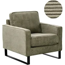 Beliani Sessel VIND Cord 72 x 71 x 70 cm Grün mit Kissen