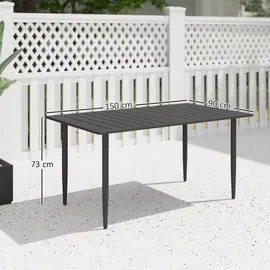 Outsunny Gartentisch 150 x 90 x 73 cm Schwarz