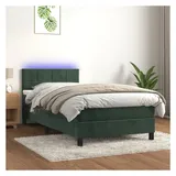 vidaXL Boxspringbett 90 x 190 cm Dunkelgrün