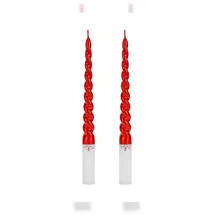 Partydeco Spitzkerze 25 cm 2 St. rot weiß