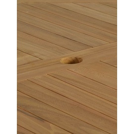 MiaMöbel Gartentisch 120 cm Gartenmöbel Outdoor Modern Massivholz Teak Honig