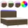 vidaXL Boxspringbett mit Matratze & LED Dunkelbraun 180x200 cm Stoff