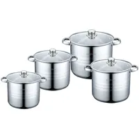 Cheffinger Edelstahl Topf-Set 8-tlg. 4 x Kochtopf + 4 x Deckel