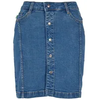 URBAN CLASSICS Organic Stretch Button Denim Skirt Rock, clearblue Washed, 26