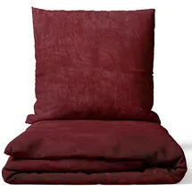 nyvi Winter Bettwäsche Set DreamScience Cashmere Touch - Kuschelweich & Wärmend - Mit Reißverschluss Größe:135x200 + 80x80 cm bordeaux