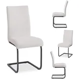 Idimex Esszimmerstuhl Leticia Textil Cremeweiß/Schwarz 4er Set