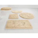 Bruno Banani Badematte Lana, Badvorleger, Badezimmer Teppich, Höhe 25 mm, rutschhemmend beschichtet, fußbodenheizungsgeeignet, schnell trocknend, strapazierfähig, Polyacryl, rund, Badteppich, Badematten, unifarben, auch als 3 teiliges Set & rund beige rund | Ø 100 cm x 25 mm