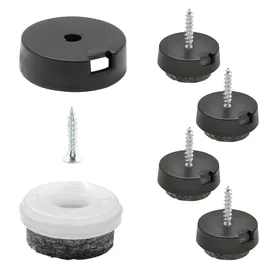 QuickClick Wagner QuickClick® Filzgleiter Möbelgleiter Stuhlgleiter 4er-Set zum Anschrauben - 4X Basis+Schraube+Gleiteinsatz austauschbar - Wollfilz Ultrasoft - Durchmesser Ø 20 mm - Made in DE - 15808400