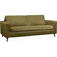Sweeek - 3-sitzer Schlafsofa Mit Einer 12 Cm Dicken Matratze, Stoff, Olivgrün