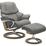 Stressless Stressless® Relaxsessel »Reno«, mit Signature Base, Größe S, M & L, Gestell Eiche, grau