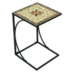 Garden Pleasure Gartentisch AMARILLO braun, ocker, beige quadratisch 35,0 x 35,0 x 53,0 cm