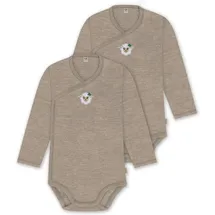 normani Outdoor Sports 2er Pack Baby-Body Basic Merino Wickelbody in Beige | Gr.: 86