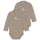 normani Outdoor Sports 2er Pack Baby-Body Basic Merino Wickelbody in Beige | Gr.: 86