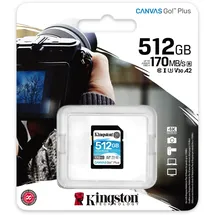Kingston SDXC Canvas Go! Plus 512GB Class 10 UHS-I V30