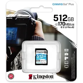Kingston SDXC Canvas Go! Plus 512GB Class 10 UHS-I V30
