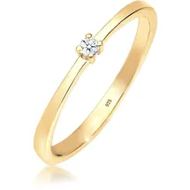 Elli DIAMONDS Ring 925 Sterling Silber Verlobungsring in Gold | Gr.: 56