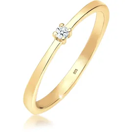 Elli DIAMONDS Ring 925 Sterling Silber Verlobungsring in Gold | Gr.: 56