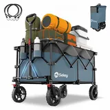 Sekey Bollerwagen Sekey Bollerwagen Faltbar Faltbarer Bollerwagen Ultrakompakte Größe, XXL Plus Geländereifen 4010, 200L 150KG blau|grau