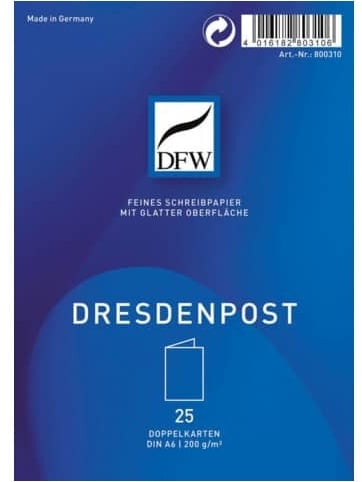 DFW Doppelkarte DresdenPost - A6 hoch, 25 Stück