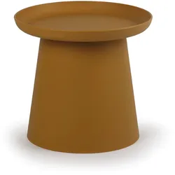 Kunststoff-Kaffeetisch FUNGO, Durchmesser 500 mm, ockerfarben