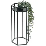 DanDiBo Ambiente DanDiBo Blumenhocker Metall Schwarz 6eck 60 cm Blumenständer Blumensäule 96453 m Pflanzenhocker Modern Pflanzenständer