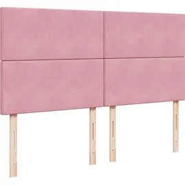 vidaXL Boxspringbett mit Matratze Rosa 180x200 cm Samt
