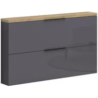 Hängeschuhschrank IDEA 140 x 82 x 19 cm anthrazit hochglanz / anthrazit