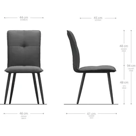 DeLife Esszimmerstuhl Maddy-Flex Stripes Mint 4-Fuß konisch Edelstahl