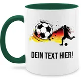 Tasse Tassen 325ml - 2024 Fussball EM Fanartikel - Fußballer Germany Personalisiert mit Namen Deutschland - 325 ml - Petrolgrün - fußball wm 24 individualisierbar name personalisierbar bedrucken