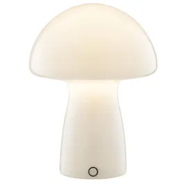 Lightbox LED Akku Pilzleuchte, 22 x 16 cm, 250 lm, 2700 K, dimmbar, Glas, weiß - Weiß